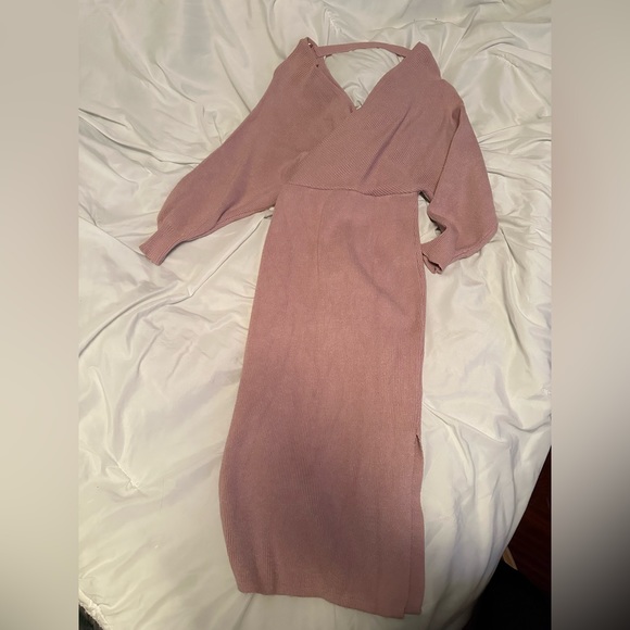 Lilac Sweater Midi Dress - Woman Size M - Picture 2 of 5